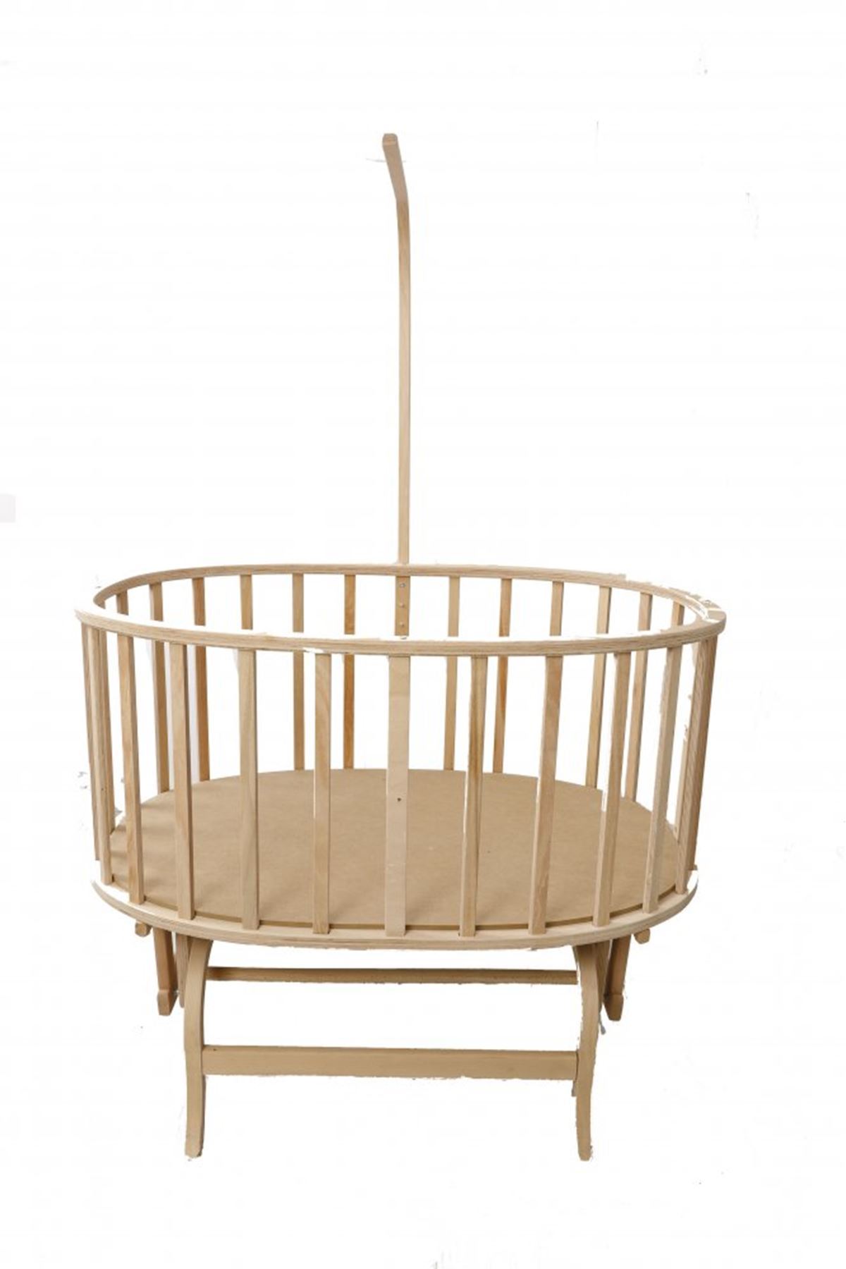 Wooden Baby Cot with Gray Star Sleeping Set