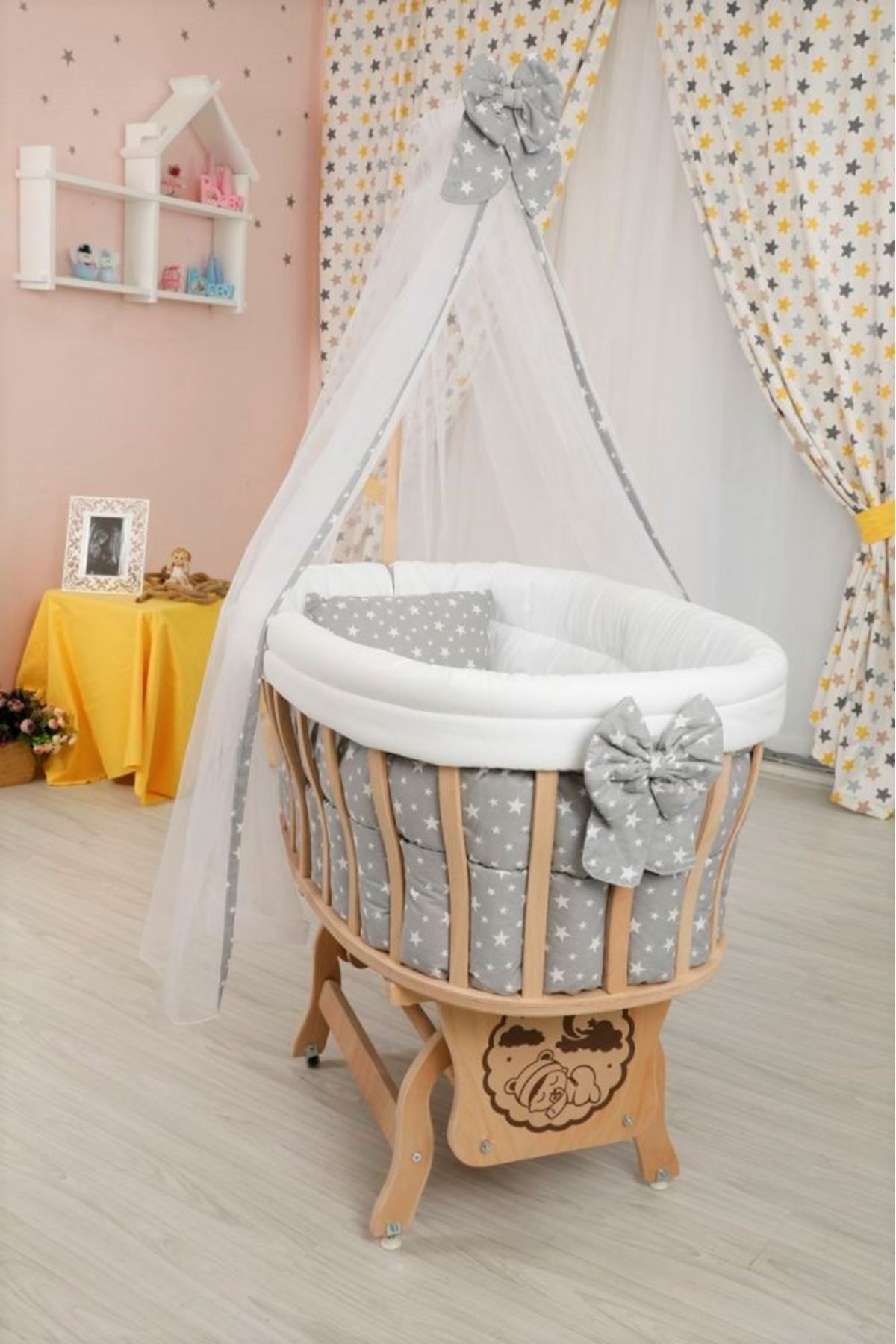 Crib Protection "Gray Star" Baby Sleeping Set