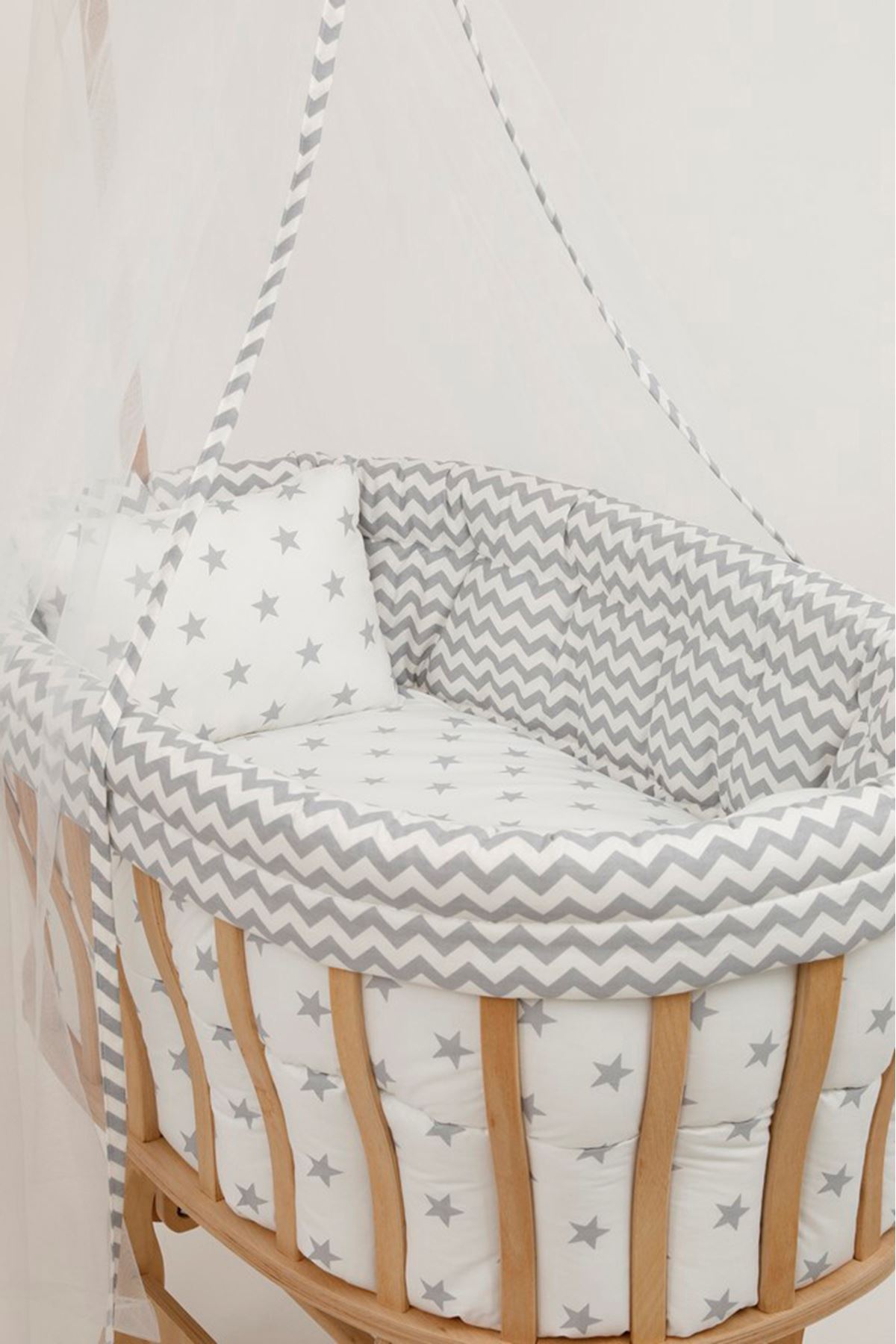 Basket Cradle "Gray Zigzag" Sleeping Set 