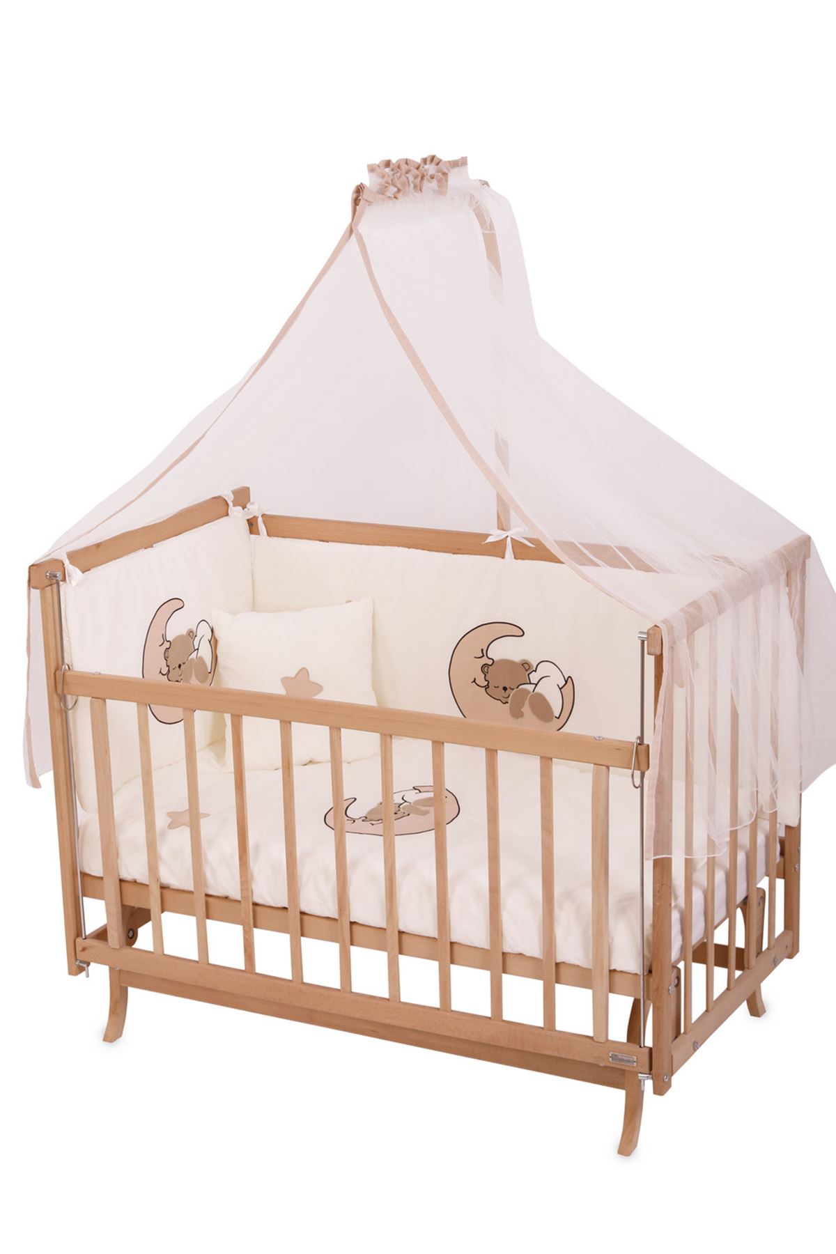 Baby Crib with "Cream Bear" Sleeping Set