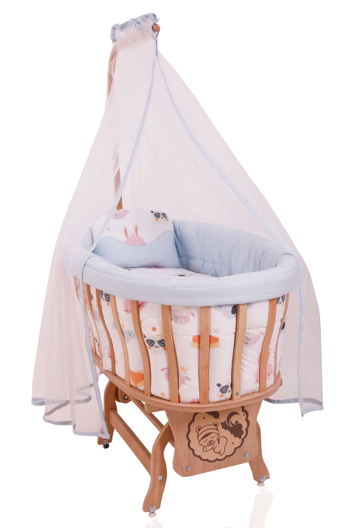 Wooden Baby Crib- Cute Friends Sleeping Set 