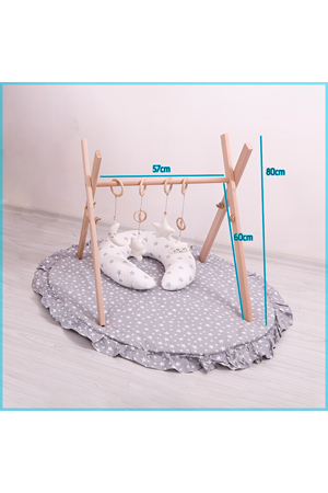 Ahşap Bebek Aktivite, Egzersiz Oyun Alanı "Oyuncaklı" - Montessori