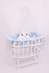 White Basket Cradle with Blue Weave Side Protection