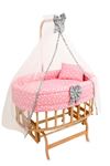 Basket Cradle with "Pink Star Baby Sleeping Set"