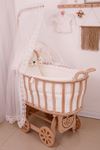 Wooden Baby Crib- Yellow Star Sleeping Set