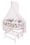White Basket Cradle with Blue Weave Side Protection