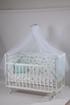 MU-01 60x120 Mint Yeşili Akvaryum Desenli Bebek Uyku Seti